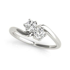 Solitaire Two Stone Diamond Ring in 14k White Gold (1/2 cttw) - Sable Gold