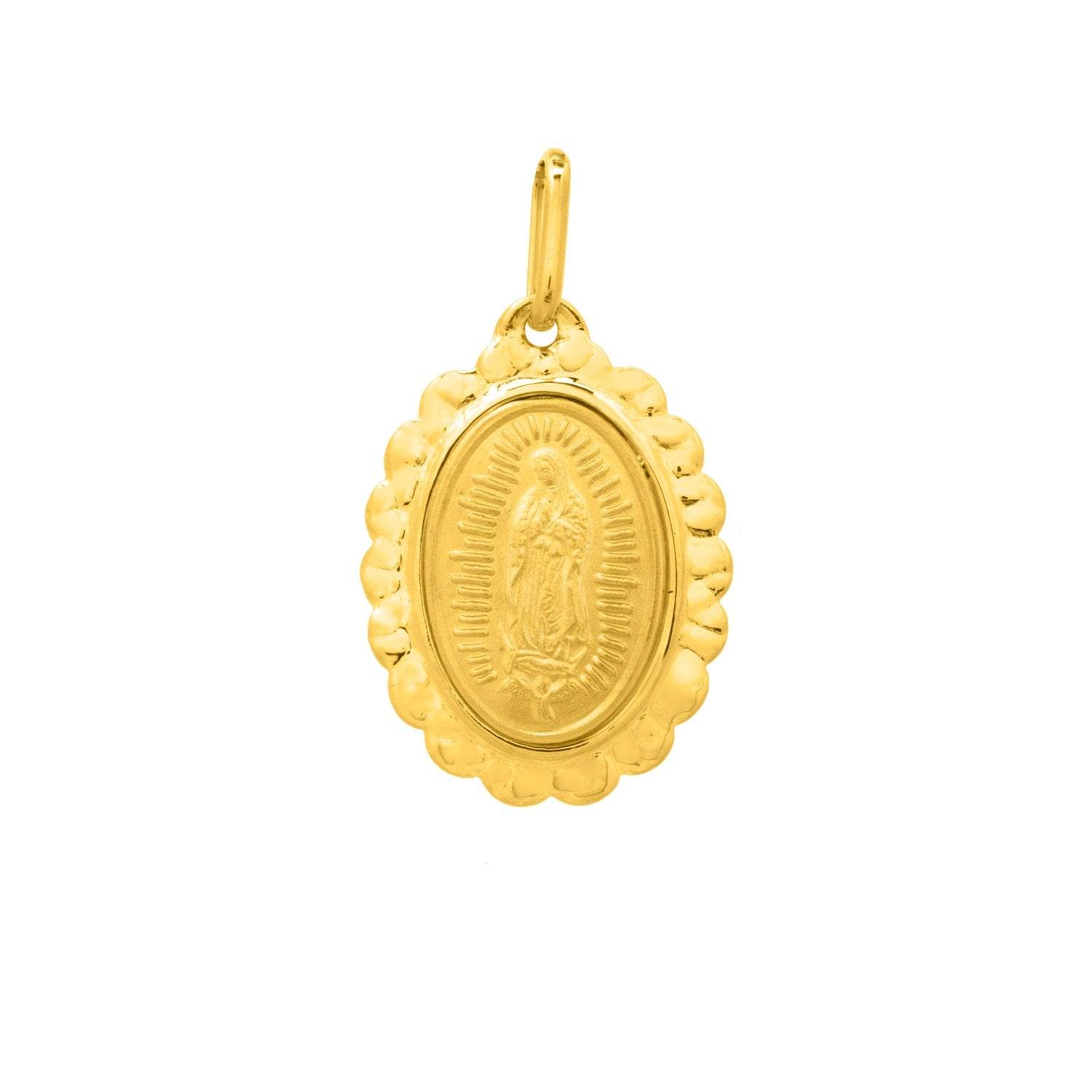 Religious Pendant with Our Lady of Guadalupe in 14K Yellow Gold - Sable Gold