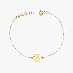 Luxurious 14K Gold Paw Bracelet featuring a charming paw-shaped design, perfect for pet lovers.