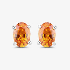 1.10 Carat Genuine Orange Sapphire 14K Yellow Gold Earrings - Sable Gold