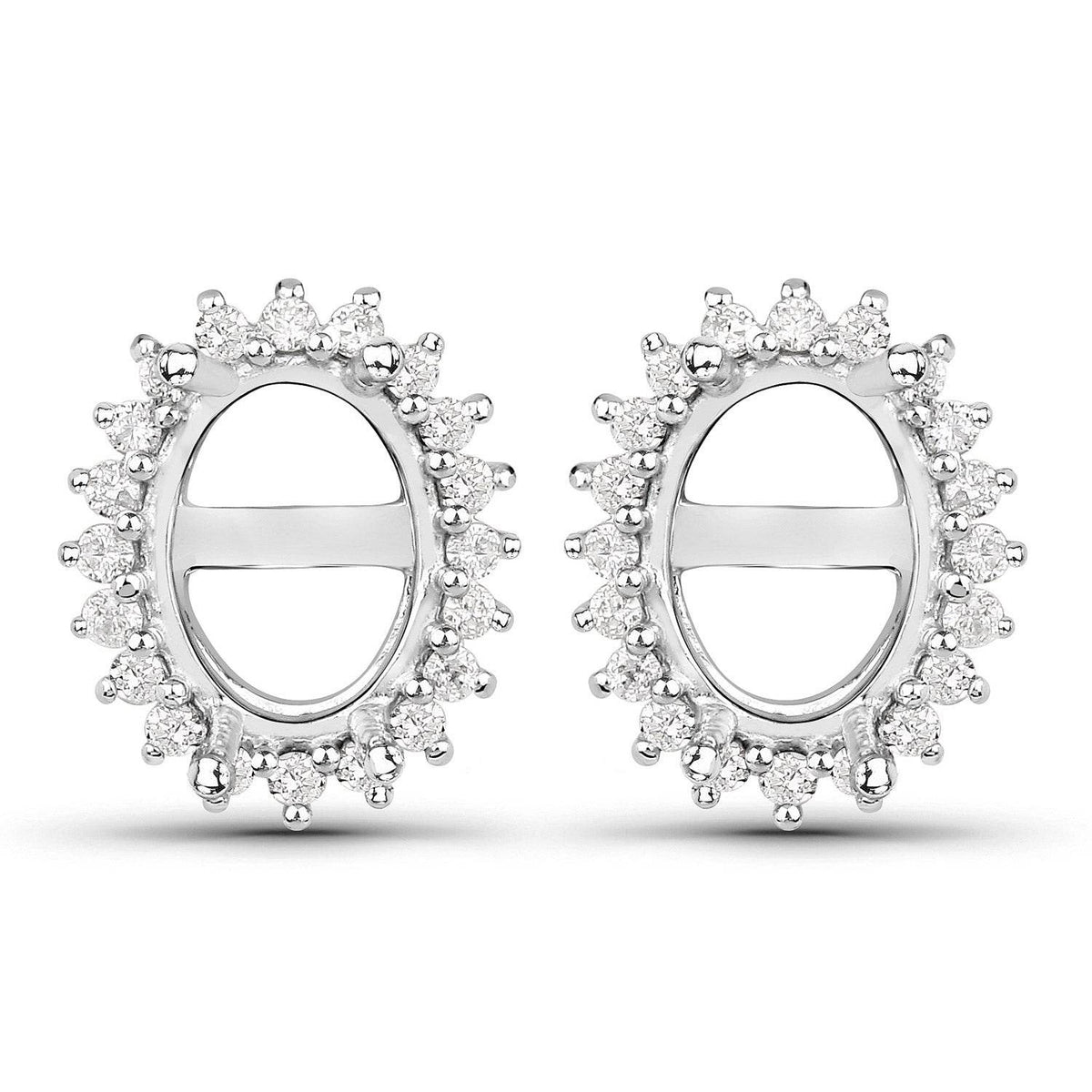 0.26 Carat Diamond Halo Earrings in 14K White Gold - Sable Gold