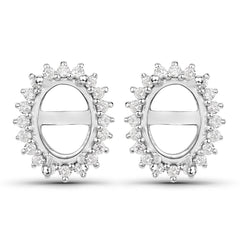 0.26 Carat Diamond Halo Earrings in 14K White Gold - Sable Gold