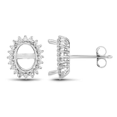 0.26 Carat Diamond Halo Earrings in 14K White Gold - Sable Gold