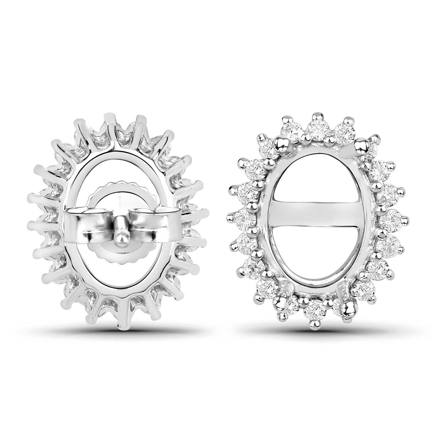 0.26 Carat Diamond Halo Earrings in 14K White Gold - Sable Gold