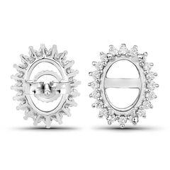 0.26 Carat Diamond Halo Earrings in 14K White Gold - Sable Gold