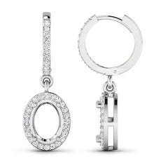 0.32 Carat Genuine White Diamond 14K White Gold Semi Mount Earrings - Sable Gold