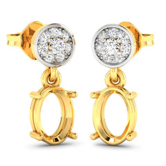 0.11 Carat Diamond Semi Mount Diamond Earrings in 14K Yellow Gold - Sable Gold