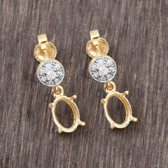 0.11 Carat Diamond Semi Mount Diamond Earrings in 14K Yellow Gold - Sable Gold