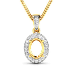 0.18 Carat Genuine White Diamond 14K Yellow Gold Semi Mount Pendant - Sable Gold