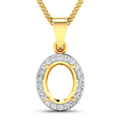 0.22 Carat Genuine White Diamond 14K Yellow Gold Semi Mount Pendant - Sable Gold